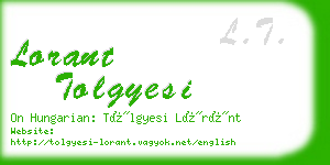 lorant tolgyesi business card